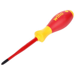 Isoleret stjerneskruetrækker PH2 100mm VDE 1000V magnetisk SlimFix til professionelle elektrikere WIHA WH-SFE/PH2-100MM/SLIMFIX