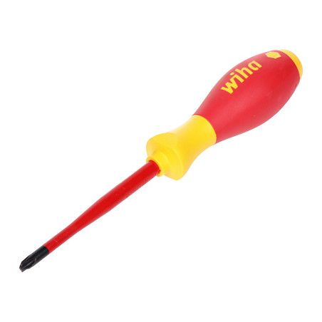 Izolēts skrūvgriezis SL/PH2 1000V SlimFix VDE GS darbam zem sprieguma profesionāls magnētisks SoftFinish WIHA WH-SFE/SL-PH2-100M