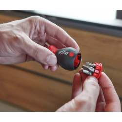 トルクスビット収納マガジン付きマルチビットドライバー マグネットホルダー付きハンドツールセット ショートエルゴノミック WIHA WH-STUBBY/33744