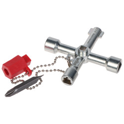 通用控制柜十字钥匙，适用于电气、燃气及技术箱，金属材质 WIHA WH/KEY-1