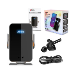 Automatischer Autohalter mit 15W Qi induktivem Laden für Lüftungsschlitze mit Näherungssensor elegant Xblitz XB-FX4-ELEGANCE