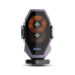 ที่ยึดโทรศัพท์ในรถยนต์พร้อมระบบชาร์จไร้สาย 15W แบบหนีบอัตโนมัติสำหรับช่องแอร์ USB-C Qi สีเงิน Xblitz XB-FX8-ELEGANCE