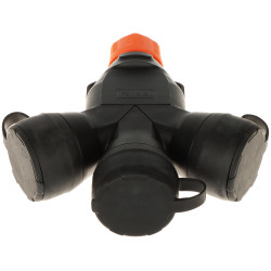 Portable Triple Socket 250V 16A IP54 IK08 Construction Workshop Splitter Robust Rubber Famatel XF188G-EPN