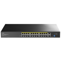 24-Port 10/100 Mbps PoE Switch with SFP and RJ45 Uplink CUDY FS1026PS1