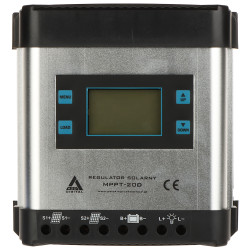 MPPT LCD saulės baterijų įkrovimo valdiklis 20A AZO Digital SCC-20A-MPPT-LCD