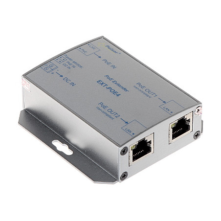 Extender PoE 10/100Mb/s Extindere Rază până la 200m Carcasă Metalică Fast Ethernet RJ45 PULSAR EXT-POE4