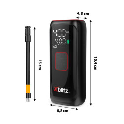 Prenosný mini akumulátorový kompresor funkcia powerbank LED baterka digitálny manometer USB-C príslušenstvo Xblitz XB-AIRMASTER
