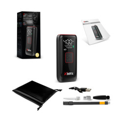 Nešiojamas mini akumuliatorinis kompresorius su maitinimo bloko funkcija LED žibintuvėliu skaitmeniniu manometru USB-C priedais 