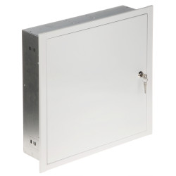 Flush mounted steel enclosure with wooden mounting plate white CCTV alarm telecommunications cabinet STALFLEX MB-OMP4