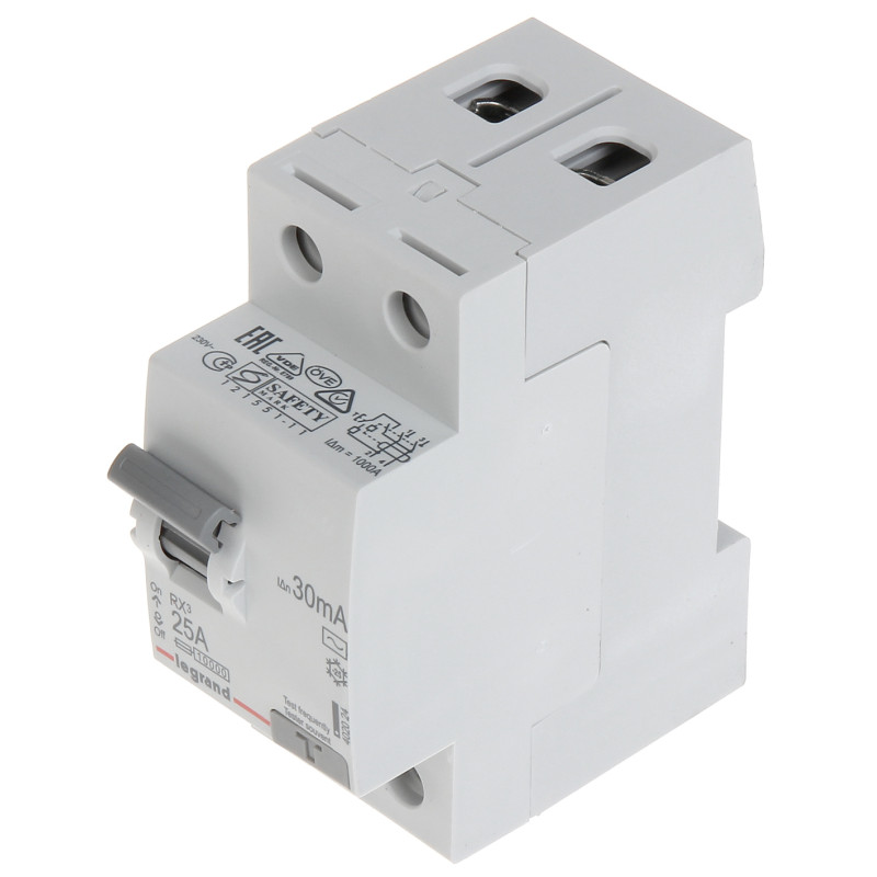 Einphasiger Fehlerstromschutzschalter Typ AC 30mA 25A RCD Sicherung für DIN-Schiene TS-35 Anlagenschutz LEGRAND LE-402024