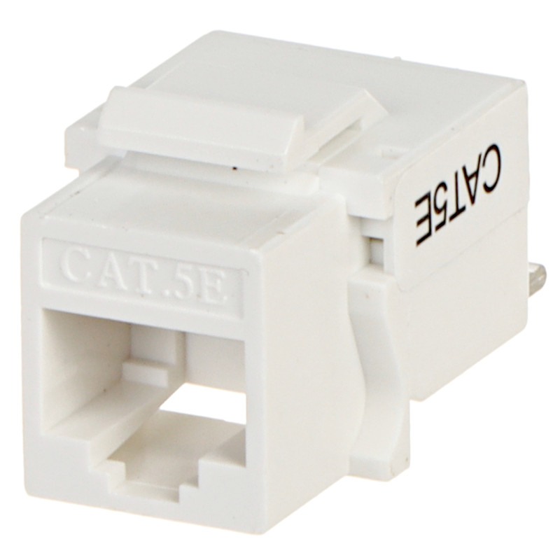 Conector Keystone RJ45 cat. 5e branco, conector rápido Krone, 100 unid.  FX-RJ45-52*P100