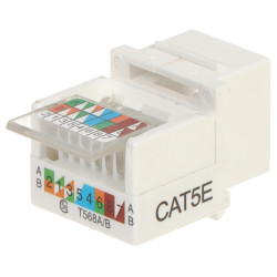 Conector Keystone RJ45 cat. 5e branco, conector rápido Krone, 100 unid.  FX-RJ45-52*P100