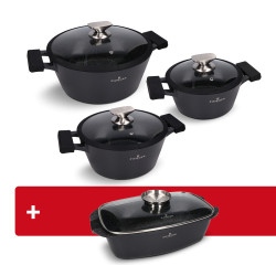 Conjunto de Panelas 6 peças e Assadeira Alumínio Revestimento Greblon Indução Total Zwieger ZW-EK-5103