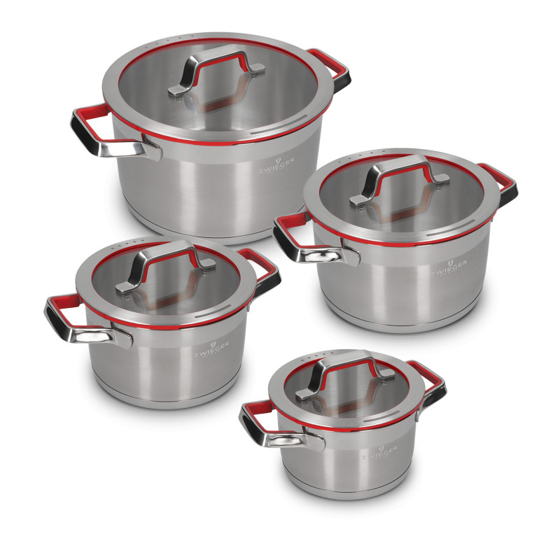 Set 8 kochennerez AISI 304 induktion dræningssystem måleskala Zwieger ZW-GZKP-7031