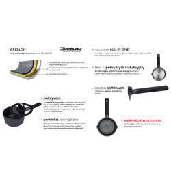 Conjunto de Panelas e Frigideiras de Alumínio 13 peças Revestimento Greblon Indução Zwieger ZW-EK-0023