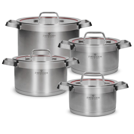 8-delige pannenset roestvrij staal inductie kookgerei set Zwieger ZW-GZK-6157