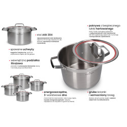 8-delige pannenset roestvrij staal inductie kookgerei set Zwieger ZW-GZK-6157