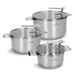 6-piece stainless steel cookware set AISI 304 steel induction gas Zwieger ZW-GZV-3842