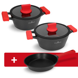 Juego de ollas de aluminio de 4 piezas y sartén de 24 cm con revestimiento Greblon para inducción Zwieger ZW-EK-3123