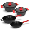 Greblon Induction Aluminum Pot and Pan Set 6 pieces Zwieger ZW-EK-3130