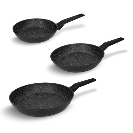 Set aus 3 Universalpfannen mit Antihaftbeschichtung Marble Stone Induktion Gas Zwieger ZW-EK-4687