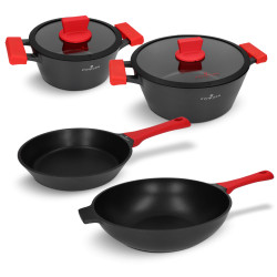 Ensemble de casseroles et poêles en aluminium revêtement Greblon induction 6 pièces Zwieger ZW-EK-3390