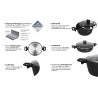 Set med aluminiumkastruller med marmorstenbeläggning och ugnsform 9 delar induktion Zwieger ZW-EK-5363