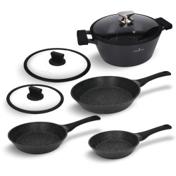 Set med kastruller och stekpannor 7 delar Granitbeläggning Greblon Induktion Ugn All-In-One köksredskap Zwieger ZW-EK-3369