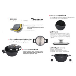 Ensemble de casseroles poêles et couteaux 15 pièces revêtement granit induction compatible four Zwieger ZW-EK-0870