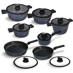 Juego de ollas y sartenes de aluminio con revestimiento Greblon inducción 14 piezas Zwieger ZW-EK-5325