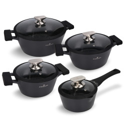 Zestaw Garnków Aluminiowych 8 el. Powłoka Greblon Indukcja Piekarnik All In One Kuchnia Gazowa Elektryczna Zwieger ZW-EK-5769