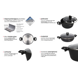 19-delt sett med kjeler panner langpanne og kniver i blokk induksjon Marble Stone belegg ZWIEGER ZW-EK-4212