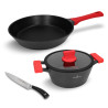 Set de cuisine 4 pièces faitout 24cm poêle 28cm couteau revêtement Greblon induction four ZWIEGER ZW-EK-2317