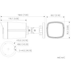4i1 AHD CVI TVI CVBS 1080p 2Mpx 3.6mm IR 60m Mikrofon IP67 Utendørs Bullet CCTV Overvåkningskamera DAHUA HAC-HFW1200TLM-I6-A-036