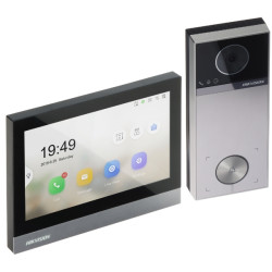 400万像素IP可视对讲套装含7英寸显示屏读卡器及PoE电源 Hikvision DS-KIS613-S