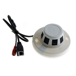 מצלמת IP נסתרת בגלאי עשן 8MP 4K 3840x2160 PoE IR 940nm מיקרופון פינהול ACTii AC2651