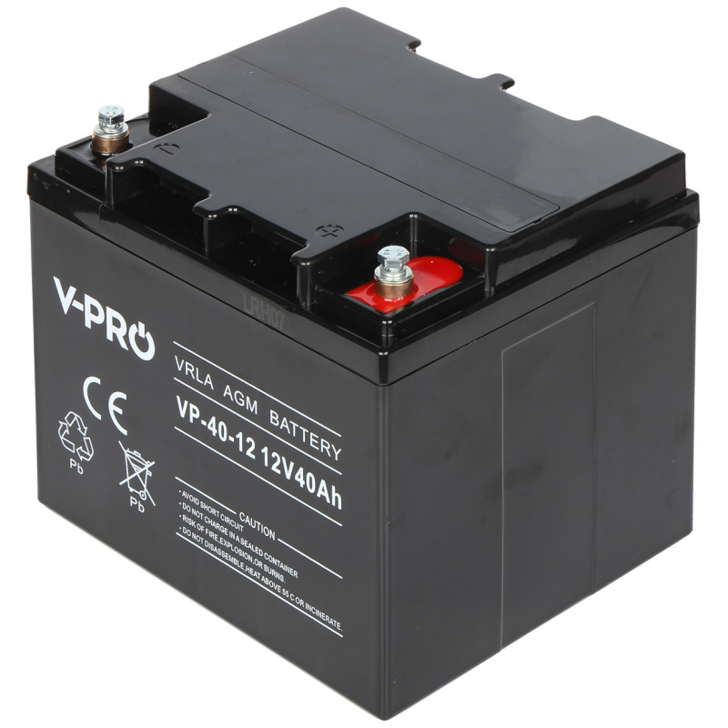 VPRO AGMバッテリー 12V 40Ah UPS・警報システム・太陽光発電・蓄電システム用メンテナンスフリー V-PRO 12V/40AH-VPRO