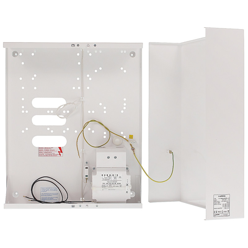 Satel Integra Versa用50VAトランスおよび18Ahバッテリー収納スペース付き金属製アラームパネル筐体 PULSAR AWO-257
