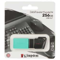 แฟลชไดรฟ์ 256GB USB 3.2 Gen 1 หน่วยความจำพกพา USB-A ถ่ายโอนข้อมูลความเร็วสูง KINGSTON FD-256/DTXM-KING