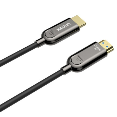 Optisk HDMI 2.1-kabel 8K 60Hz 4K 144Hz 48Gbps HDR10+ eARC Aktiv AOC-kabel för projektor konsol TV monitor UNITEK C11085GY01-20M