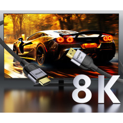 Kabel HDMI 2.1 8K 60Hz 4K 120Hz 48Gbps HDR10+ ARC Najlonska pletenica Pozlačeni vtiči Video avdio kabel 10m UNITEK C11093RGY01-1