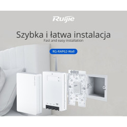 Wi-Fi 6 Access Point 2.4GHz 5GHz 573Mbps 2401Mbps Mesh PoE Gigabit Ethernet Wall-Plate REYEE RG-RAP62-WALL