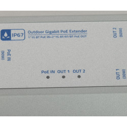 Gigabit PoE extender 1x2 IP67 väline LAN RJ45 90W hermeetiline võimendi DELTA NETWORK SPT-POE/2-POE-1G-IP67