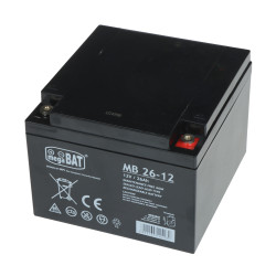 AGM akumulators 12V 26Ah bezapkopes VRLA avārijas barošanas sistēmām megaBAT 12V/26AH-MB