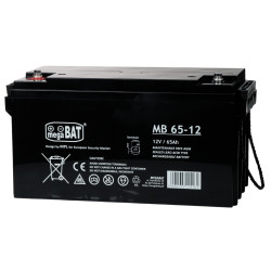 Συσσωρευτής AGM 12V 65Ah VRLA χωρίς συντήρηση για συστήματα τροφοδοσίας έκτακτης ανάγκης megaBAT 12V/65AH-MB
