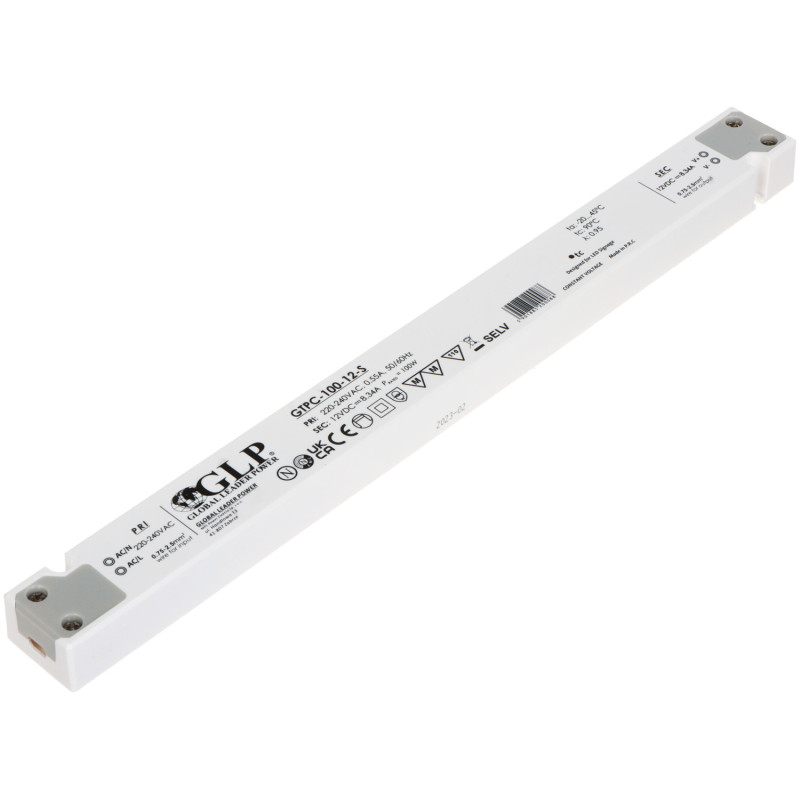 Flaches Schaltnetzteil 12V 8.34A 100W GTPCS für LED Möbel Werbung Montage GLP 12V/8.34A-GTPCS