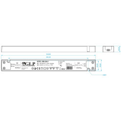Flat impulsstrømforsyning 12V 8.34A 100W GTPCS for LED møbler og reklame GLP 12V/8.34A-GTPCS