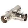 BNC-Verteiler Buchse auf 2x Buchse Koaxial-T-Stück CCTV Set 100 Stück Videosignal-Adapter Delta BNC-G/2BNC-G*P100