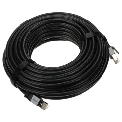 Patchcord RJ45 S/FTP Cat. 8 40Gbps 2000MHz Blindado SSTP 15m Preto Profissional LAN UNITEK C18149AGY03-15M