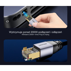 Patchcord RJ45 S/FTP Cat. 8 40Gbps 2000MHz Blindado SSTP 15m Preto Profissional LAN UNITEK C18149AGY03-15M